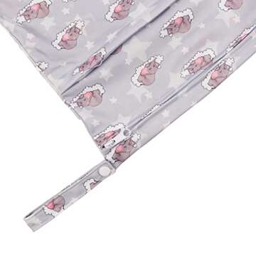 ALVABABY 2pcs Cloth Diaper Wet Dry Bags Waterproof Reusable with Two Zippered Pockets Travel Beach Pool Daycare Soiled Baby Items Yoga Gym Bag for Swimsuits or Wet Clothes LZD2324