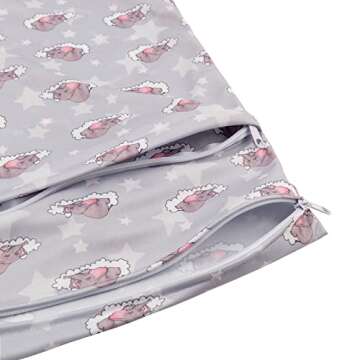 ALVABABY 2pcs Cloth Diaper Wet Dry Bags Waterproof Reusable with Two Zippered Pockets Travel Beach Pool Daycare Soiled Baby Items Yoga Gym Bag for Swimsuits or Wet Clothes LZD2324