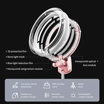 yAyusi Portable Ring Light with Stand, 4000mAh Battery Operated Cordless 10" Ring Light, Foldable Travel Ring Light, 79" Tripod Stand for Video Conference/Selfie/Live Stream/Makeup，Pink