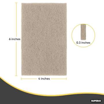 Superio Scouring Pad Pack of 24 - Non-Scratching Natural Sisal Cleaning Scrub Pads, Eco-Friendly Res...