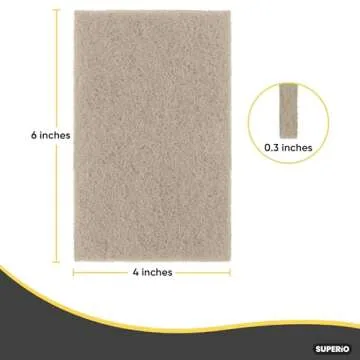 Superio Scouring Pad Pack of 24 - Non-Scratching Natural Sisal Cleaning Scrub Pads, Eco-Friendly Res...