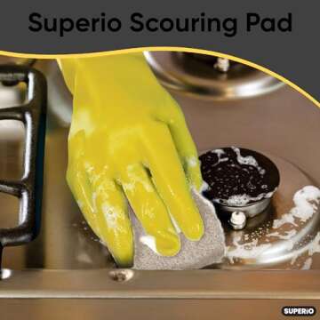 Superio Scouring Pad Pack of 24 - Non-Scratching Natural Sisal Cleaning Scrub Pads, Eco-Friendly Resuable Kitchen Scrubbing Pads