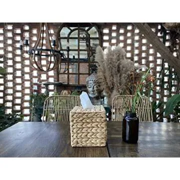 TAGREE Rustic Square Seagrass Tissue Box Cover