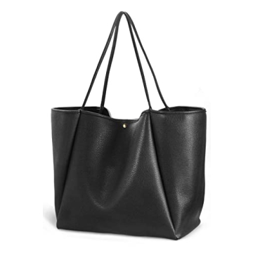 HOXIS Oversize PU Leather Tote Women Weekender Travel Purse