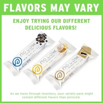 No Cow High Protein Bars Variety Pack - Vegan, Gluten-Free & Delicious