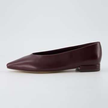 CUSHIONAIRE Gabor Women's Pointed Toe Slip-On Flat +Memory Foam, Wide Widths Available, Smooth Wine ...