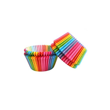 Hecentur Colorful Rainbow Baking Cake Cups - 100PC