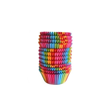 Hecentur Colorful Rainbow Baking Cake Cups - 100PC