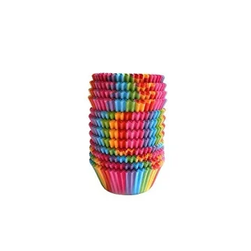 Hecentur Colorful Rainbow Baking Cake Cups - 100PC
