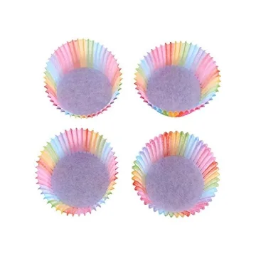 Hecentur Colorful Rainbow Baking Cake Cups - 100PC