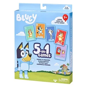 Bluey 5 in 1 Card Game Set for Family Fun