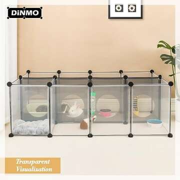 DINMO Rabbit Playpen, Guinea Pig Cages, Hamster Cages, Interesting Game Holes Design for Small Anima...