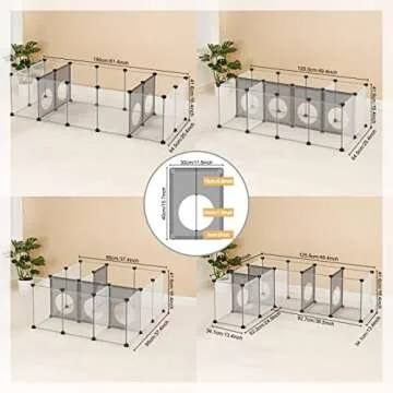 DINMO Rabbit Playpen, Guinea Pig Cages, Hamster Cages, Interesting Game Holes Design for Small Animal, Bunny, Ferret, Hedgehog, DIY, Expanded, Portable, Exercise Fence, 61.4 x 25.4 x 16.4 inches