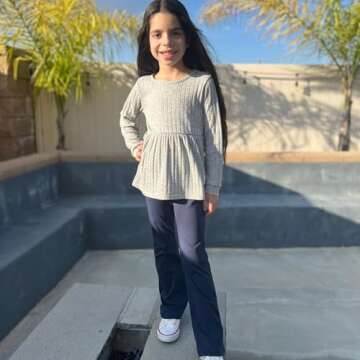 BIG ELEPHANT Girls Flare Leggings Kids Bell Bottoms High Waisted Bootcut Yoga Dance Flared Pants