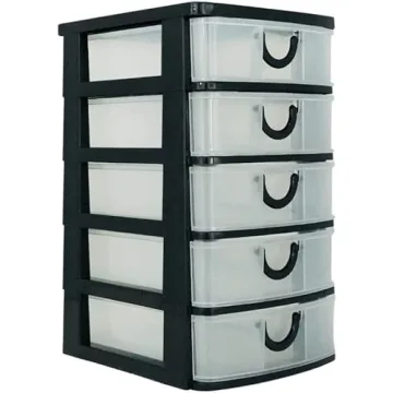 Massca 5 Drawer Storage Drawers and Personal Organizer, Heavy-Duty Plastic Containers for Storing Ar...