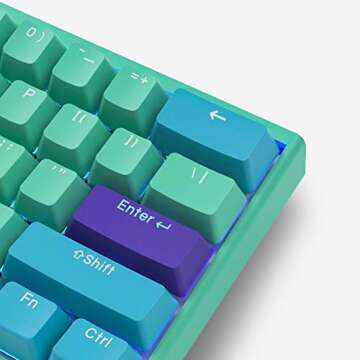 Taide Shine-ThroughPBT Keycaps,61 Key ANSI Layout OEM Profile PBT Thick Keycaps for 61 Mechanical Keyboard with Key Puller Keycaps only Color 1