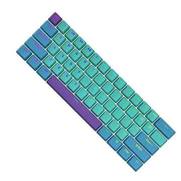 Taide Shine-ThroughPBT Keycaps,61 Key ANSI Layout OEM Profile PBT Thick Keycaps for 61 Mechanical Keyboard with Key Puller Keycaps only Color 1