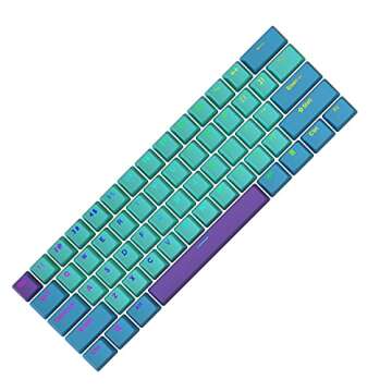 Taide Shine-ThroughPBT Keycaps,61 Key ANSI Layout OEM Profile PBT Thick Keycaps for 61 Mechanical Keyboard with Key Puller Keycaps only Color 1