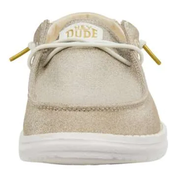 Hey Dude Wendy Metallic Sparkle Gold Size 11, Women’s Shoes, Women’s Slip-on Loafers, Comfortable & Light-Weight