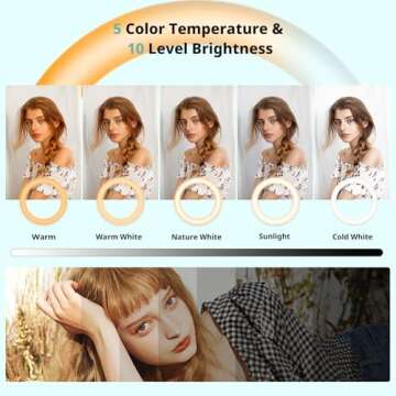 Aureday 14-Inch iPad Ring Light with Tripod Stand for Tiktok, Makeup & Live Streaming