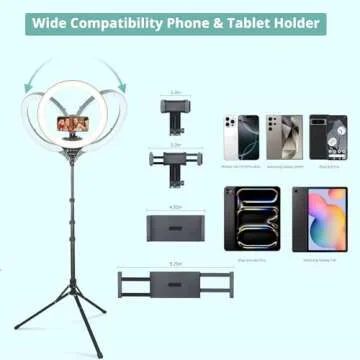 Aureday 14-Inch iPad Ring Light with 62-Inch Tripod