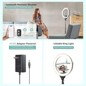 Aureday 14-Inch iPad Ring Light with 62-Inch Tripod