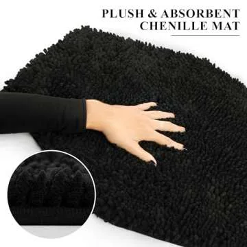 Gothic Curiosities Chenille Coffin Bath Mat - 32x20 Inch Coffin Rug, Soft, Thick, Water Absorbent, Machine Washable with Non-Slip PVC Backing - Spooktacular Gothic Bathroom Mat