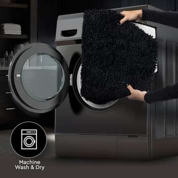 Gothic Curiosities Chenille Coffin Bath Mat - 32x20 Inch Coffin Rug, Soft, Thick, Water Absorbent, Machine Washable with Non-Slip PVC Backing - Spooktacular Gothic Bathroom Mat