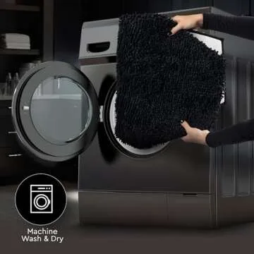 Gothic Curiosities Chenille Coffin Bath Mat - 32x20 Inch Coffin Rug, Soft, Thick, Water Absorbent, Machine Washable with Non-Slip PVC Backing - Spooktacular Gothic Bathroom Mat