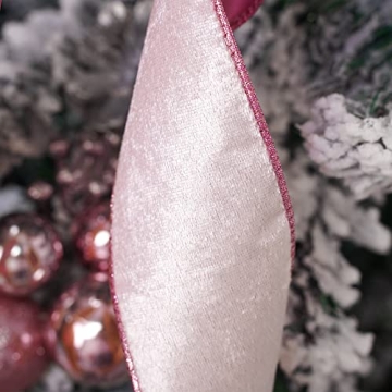 MEEDEE Pink Christmas Tree Topper Bow for Festive Decor