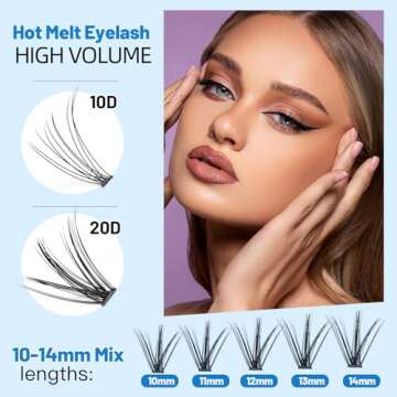 Bodermincer 240pcs C Curl 10D/20D Cluster Eyelashes 10/11/12/13/14mm and Under Eyelashes Mixed Professional Makeup Individual Cluster Eye Lashes (10/11/12/13/14mm and Under Eyelashes)