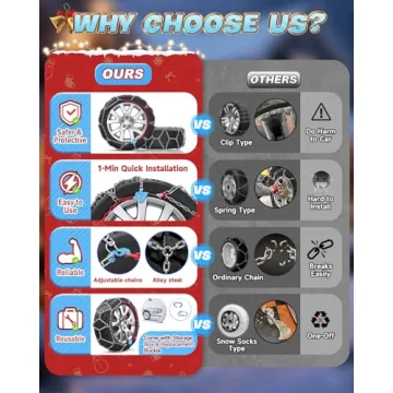 Snow-Chains Quick Fit Easy Installation for Safety