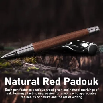 WEMATE Wood Rollerball Pen Set with Ink Refills