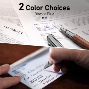 WEMATE Wood Rollerball Pen Set with Ink Refills