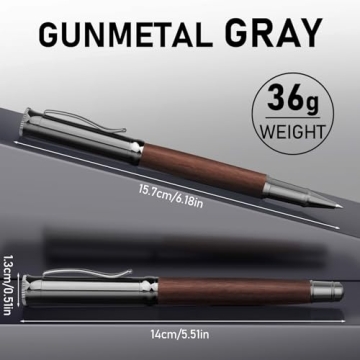 WEMATE Wood Rollerball Pen Set with Ink Refills