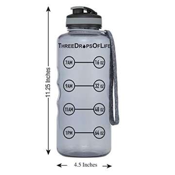 Three Drops of Life 64oz Tritan Plastic Water Bottle