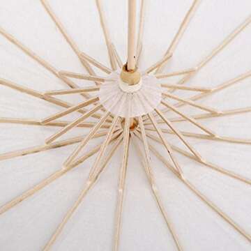 (Pack of 2) Paper Parasol Chinese/Japanese Decorative Umbrella White DIY Painting Decorative Umbrella Wedding Bridal Party Decor Photo Cosplay Prop(40cm / 15.75in)