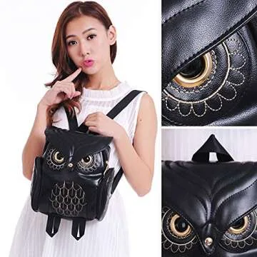 WYSBAOSHU Owl Backpack Mini Bag for Women - Cute Casual Daypack