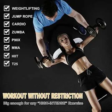 GXMMAT Extra Large Exercise Mat 16'x6'/12'x6'/10'x6'/8'x6'(7mm), Extra Wide Workout Mats for Home Gym Flooring, Non-Slip Thick Durable Cardio Mat for MMA,Plyo,Jump Rope,Weights,Fitness,Shoe-Friendly