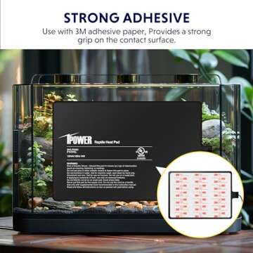 iPower 8X12 Inch Reptile Heat Pad Under Tank Heater Terrarium Warmer Heating Mat for Turtles Lizards Frogs and Other Small Animals