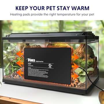 iPower 8X12 Inch Reptile Heat Pad Under Tank Heater Terrarium Warmer Heating Mat for Turtles Lizards Frogs and Other Small Animals