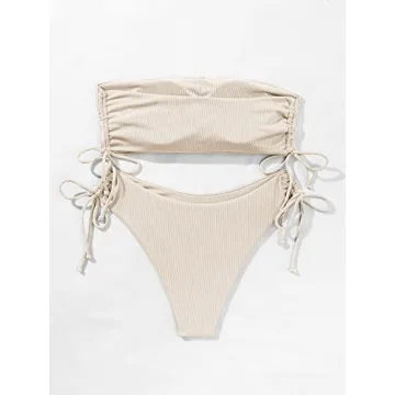 MakeMeChic 2 Piece Bandeau Swimsuits for Women