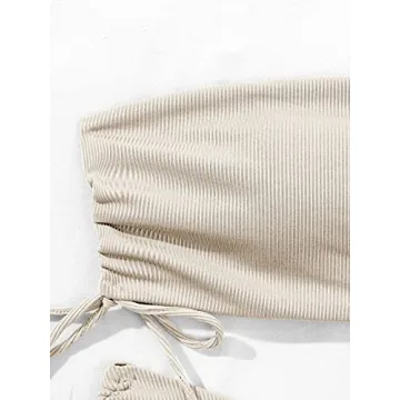 MakeMeChic 2 Piece Bandeau Swimsuits for Women