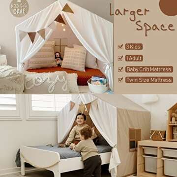 Large Kids Play Tent with Lights and Mat for Toddler Fun