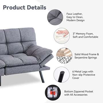 Hcore Sleeper Futon Couch - Stylish & Versatile Sofa Bed