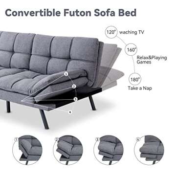 Hcore Sleeper Futon Couch - Stylish & Versatile Sofa Bed