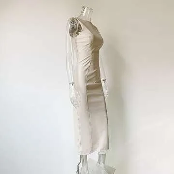 XLLAIS Bodycon Faux PU Leather Dress For Women - Luxe Style