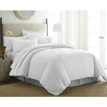 ienjoy Home King Microfiber Duvet Cover Set in White