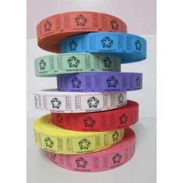 Henry Dots Raffle Tickets - Star Single Roll - Roll of 2000 Star Raffle Tickets (Pink)