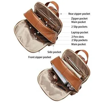 BOSTANTEN Leather Laptop Backpack for Women - Stylish & Versatile